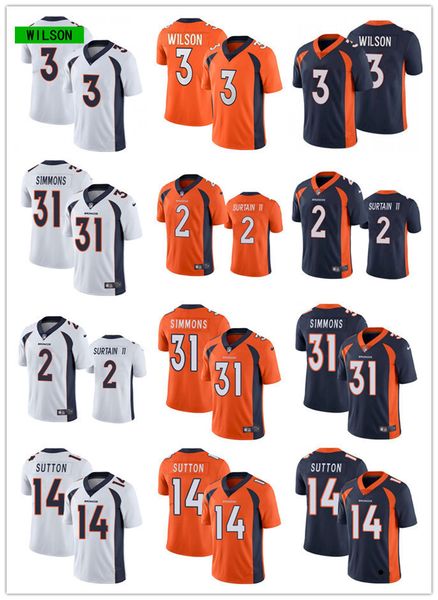 

jersey denver''broncos''men women youth 3 russell wilson 2 patrick surtain ii 14 courtland sutton 7 john elway 31 justin, Black;red