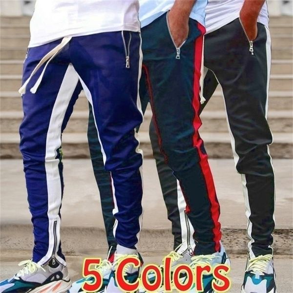 

mens pants mens pants joggers casual fitness sweatpants sports track zipper drawstring black gyms trousers 220915