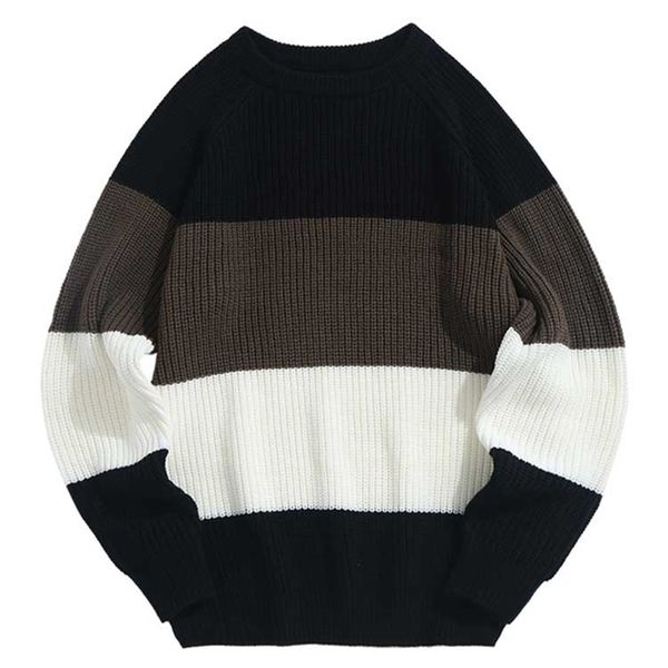 

mens sweaters sweater raglan sleeves color block y casual oneck fall winter streetwear warm pullover masculino 220914, White;black
