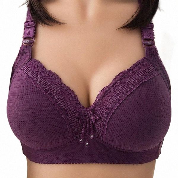 

big size bra for breasted women fat super push up no padded thin full coverage plain adjusted wire underwear 2021 bras y3ud#, Red;black