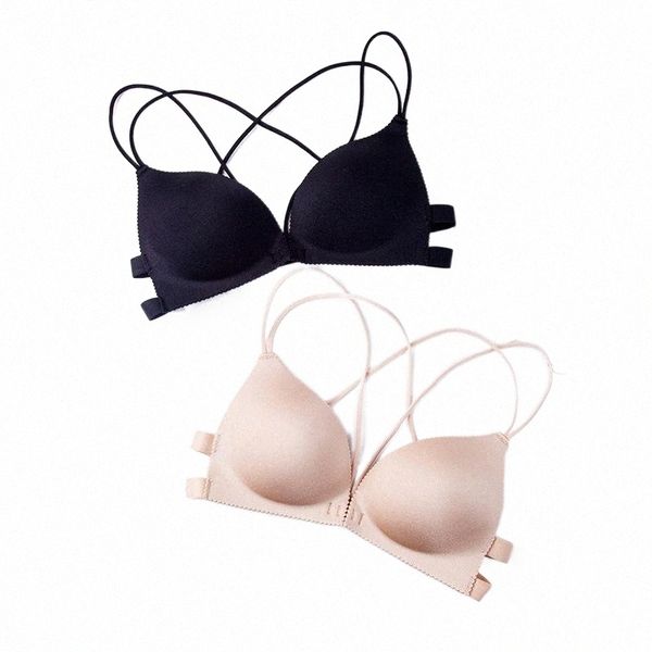 

fashion front women bra wireless ladies b c cup smooth wire female lingerie brassiere underwear bras o8qw#, Red;black
