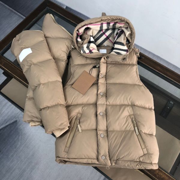 

men's jackets 2023 new and women's down short thickened sleeves detachable buttons zipper vxok, Black;brown