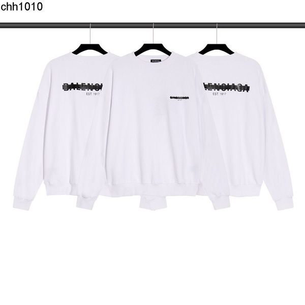 

paris autumn and winter fashion brand simple letter print loose men's and women's round neck pullover long sleeve sweater, Black