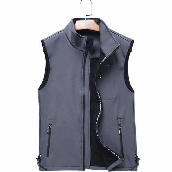 

men's soft shell vest jackets spring winter fleece waistcoat fishing mountaineering hiking sleeveless jacket pockets clothes p1eu#, Black;white