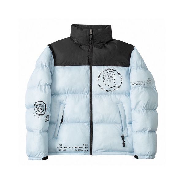 

down cotton padded jacket for men and women with the same type of lovers loose stand collar warm bread jacket with plush, Black;brown