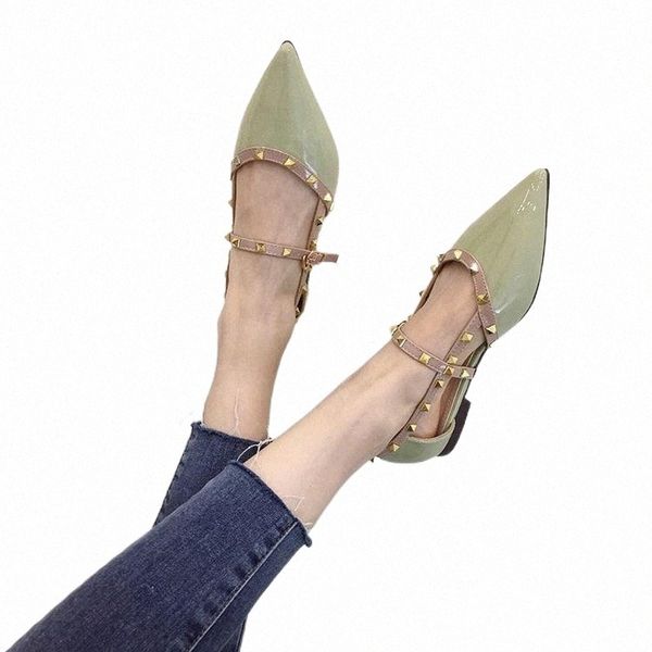 

women sandals pointed toe ladies sandals thick heels slippers fashion flat slides causal shoes luxury female, Black