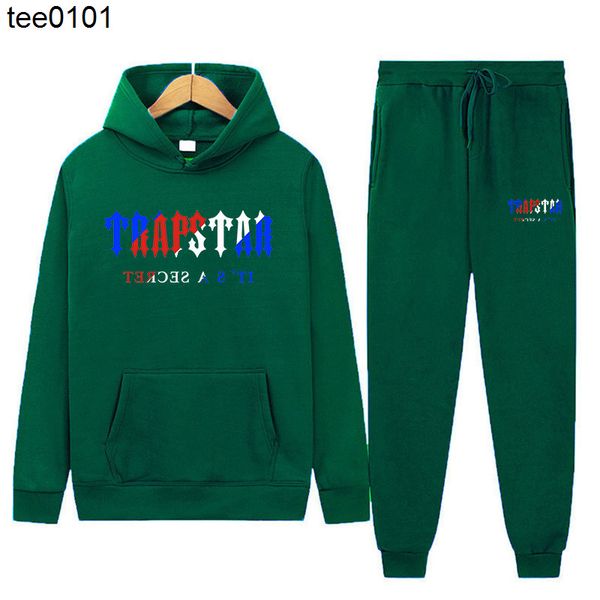 

trapstar hoodies lettered printed men's and women's multicolor warm two piece loose hoodie pants jogging suit, Gray