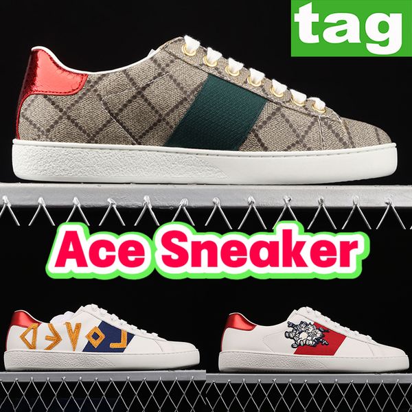 

men casual shoes leather ace sneaker stars bees embroidered loafer with stars beige ebony canvas pearls spikes studded flower valentines day, Black