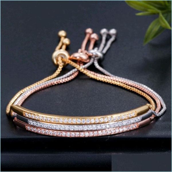 

bangle originality bracelet delicate microinlay zircon crystal single row arc adjustable fashion jewelry women chain bracelets 3 18zx dh3wf, Black