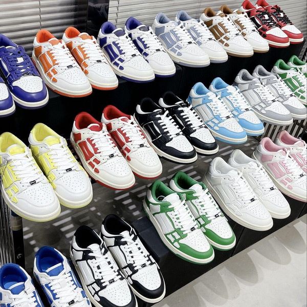 

designer sneakers skel-hi outdoor casual shoes black white bones blue red green grey men women high low-trainers with original box size 36-4