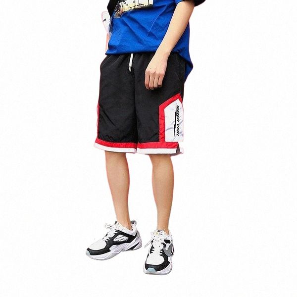 

shorts men summer logo casual pants sports five-minute splicing korean version of fashion beach men's 75wm#, White;black