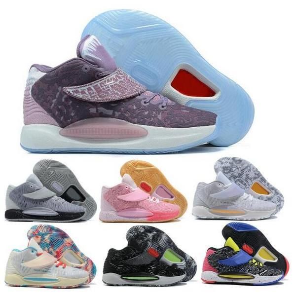 

kevin durant 14 men kd basketball shoes sneakers kd14 aunt pearl sunset floral wolf grey lime glow green home ron english 2022