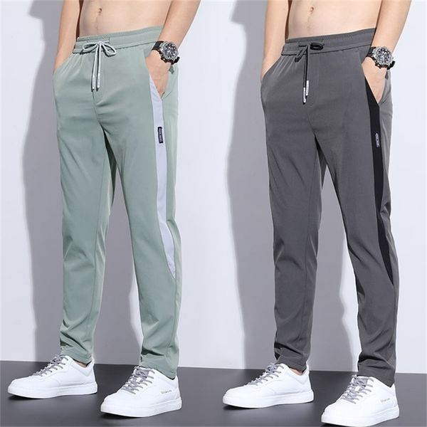 

men's pants casual pants men sweatpants sport black gray solid color straight trousers elastic waist comfortable 220914