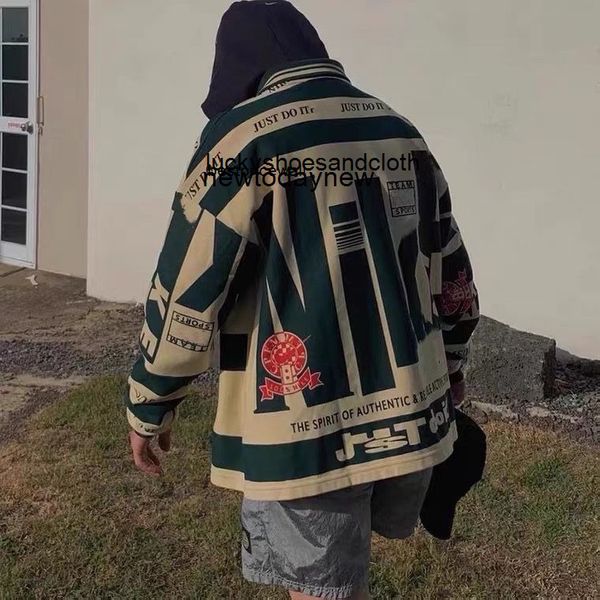 

cpfm brand nk cpfm joint high street letter loose printed polo shirt pullover half button couple long sleeve tshirt os, White;black