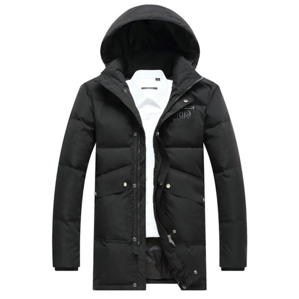 

mens fashion jackets leather jackets down hooded warm parka men cotton jackets letter print clothing windbreaker winter, Black