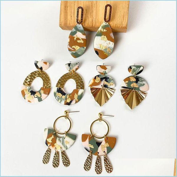 

dangle chandelier lifefontier handmade polymer clay dangle earrings for women fashion abstract pattern metal drop unusual earring je dhpwn, Silver