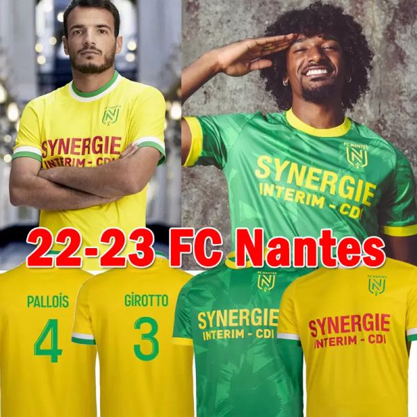 

soccer jerseys 2022 2023 maillots fc nantes etoile 2000-01 champions 22 23 re-edition girotto coulibaly blas kolo muani simon football shirt, Black;yellow