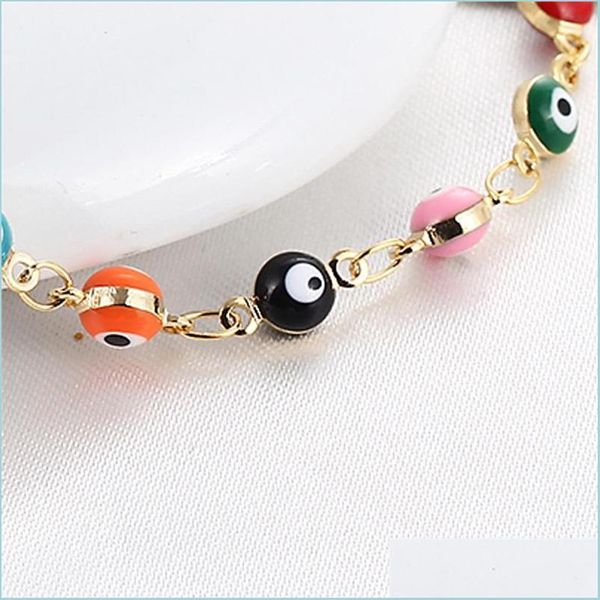 

anklets fashion retro ankle chain women men foot bracelet mti color eye thousand flowers jewelry copper ankles chains 3 98yb g2b drop dhway, Red;blue