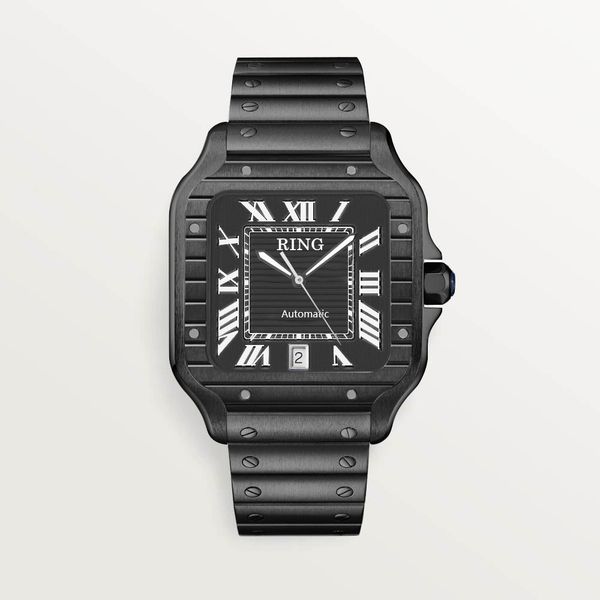 

men's new mechanical watch business style stainless steel case strap for dating gifts men's favorite, Slivery;brown