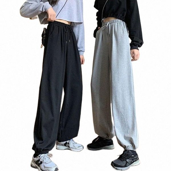 

harem pants women elastic waist long sweatpants loose casual oversize cotton girl trousers spring joggers plus size1 q4rc#, Black;white