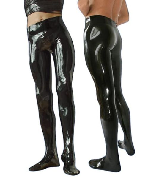 

fashion catsuit costumes pvc faux leather black color leggings with feet trousers can be customized