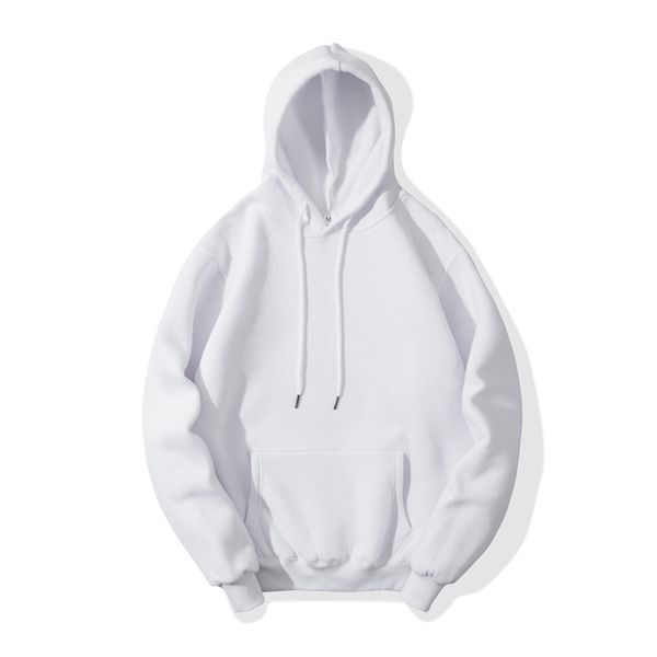 

men's hoodies sweatshirts fashion white men hip hop streetwear casual elasticity solid color fleece thick warm threaded cuffs 220915, Black
