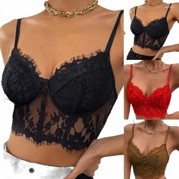 

bras lace patchwork camis push up bra summer sport women home y2k fashion leisure outfit basic casual crop streetwear d67i#, Red;black