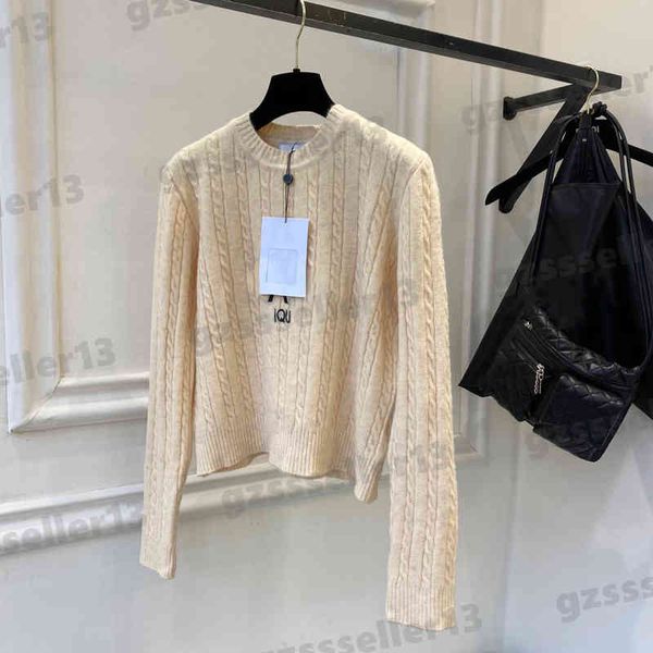 

designer women sweaters 3d embroidered letter logo autumn and winter fashion striped twist knit pullover women sweater 0912, White;black