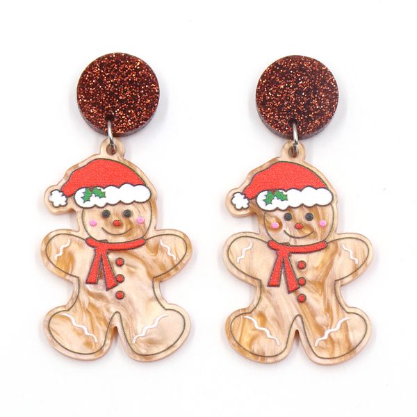 

dangle chandelier 1pair product cn drop gingerbread santa cap christmas cute acrylic earrings jewelry for women 220914, Silver