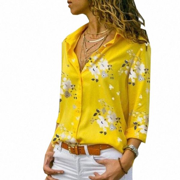 

women chiffon blouse shirt casual long sleeve floral printed plus size 5xl female blusa women's blouses & shirts r6r9#, White