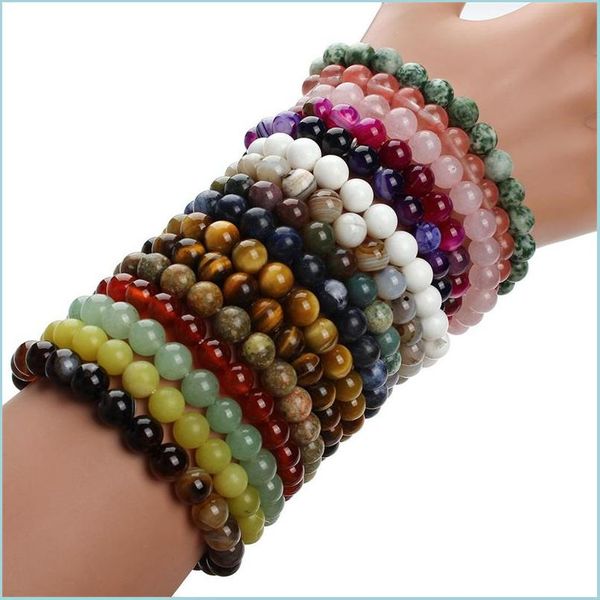 

beaded strands 8mm bead bracelet natural stone crystal turquoise fashion green east mausoleum jewelry women man chain bracelets 7ls dhvoz, Black
