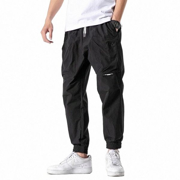 

original design men loose athletic pants fashion hip hop streetwear elastic waist casual joggers harajuku sweatpants men's q130#, Black
