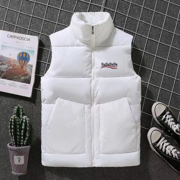 

23s womens vests jackets fashion short hooded vest long style slim zipper outwear windbreaker pocket outsize lady warm coats m-5xl, Black;white