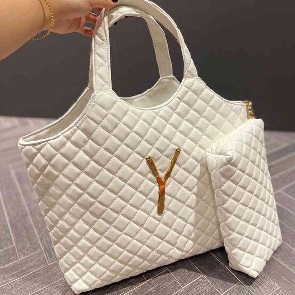 

totes designer diamond handbag women big logo tote bag leather simple and generous shoulder messenger shopping bag with wallet 220804