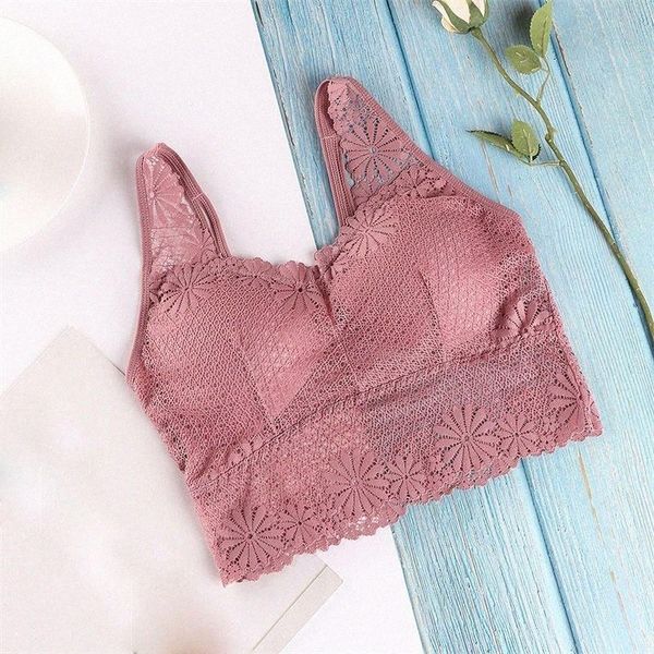 

bras women wide lace straps bra breathable removable cup beauty back mesh tube bra2021 n4lz#, Red;black