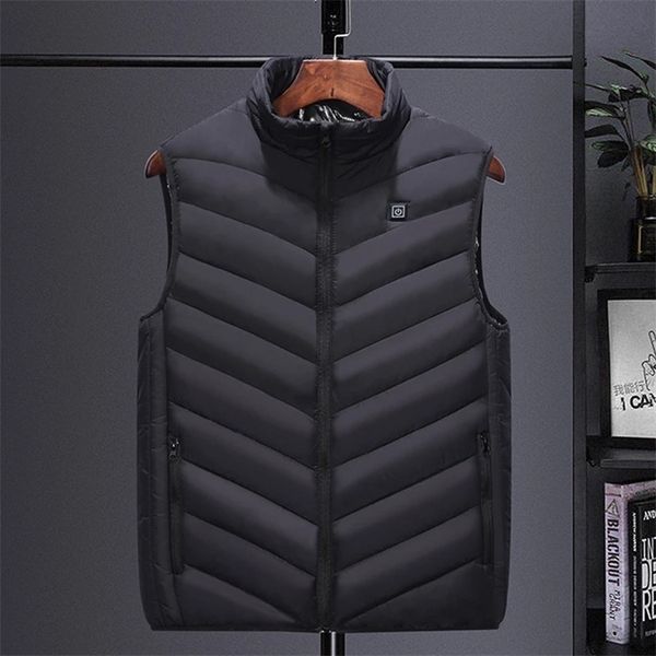 

men's vests men autumn and winter heated vest zones electric heated jackets men graphene heat coat usb heating padded jacket 220915, Black;white