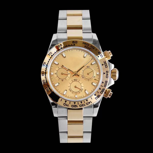 

mens luxury watches master designer men's sports style automatic mechanical gold stainless steel case green dial folding button movemen, Slivery;brown