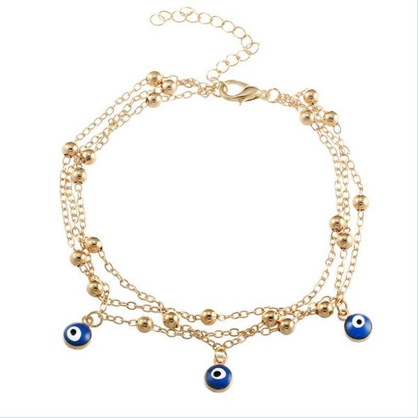 

anklets bohemian anklet alloy blue eyes pendants bead ankles chain evil eye lady bracelet sandy beach 1 5zx k2b drop delivery 2021 jew dhr8u, Red;blue