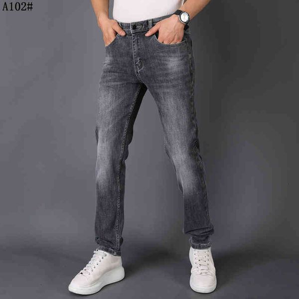 

jeans men's 2022 high-end fashion jeans ashtray men's slim leggings high elastic autumn and winter trousersx8lu, Blue