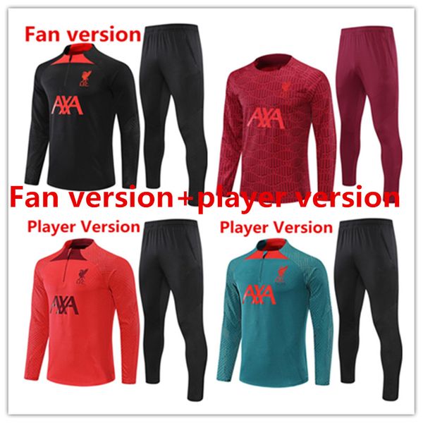 

2022 2023 darwin adults football tracksuit soccer training suit set jacket 22 23 lvp kids men elliott mohamed luis diaz kit survetement foot, Black