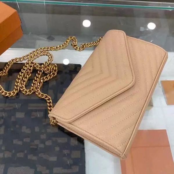 

classic leather designer bag chain v print can be one shoulder oblique hand