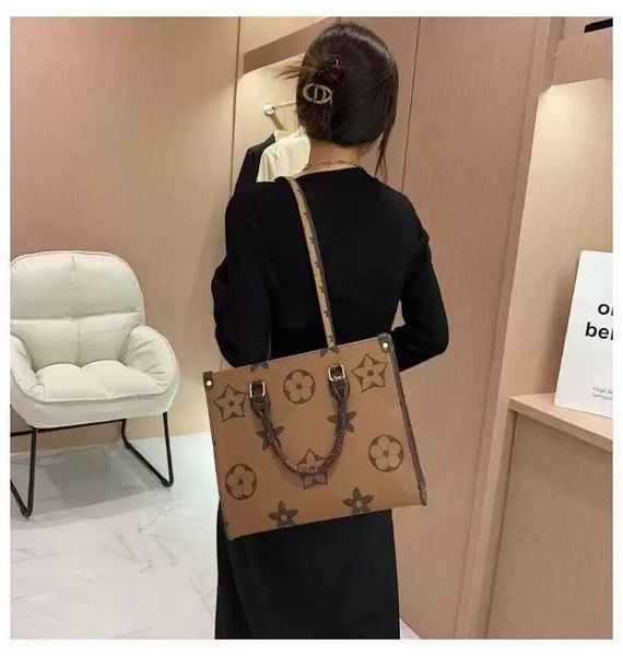 

onthego large capacity totes fashion sac femme leather designers shoulder bags woman handbag handle lady shopping bag