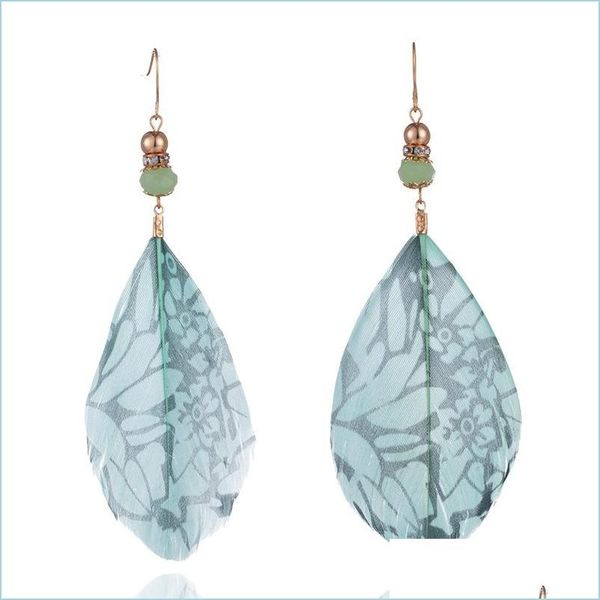 

dangle chandelier new feather earrings europe and the united states fashion personality design simple generous long tass jewelshops dhqmo, Silver
