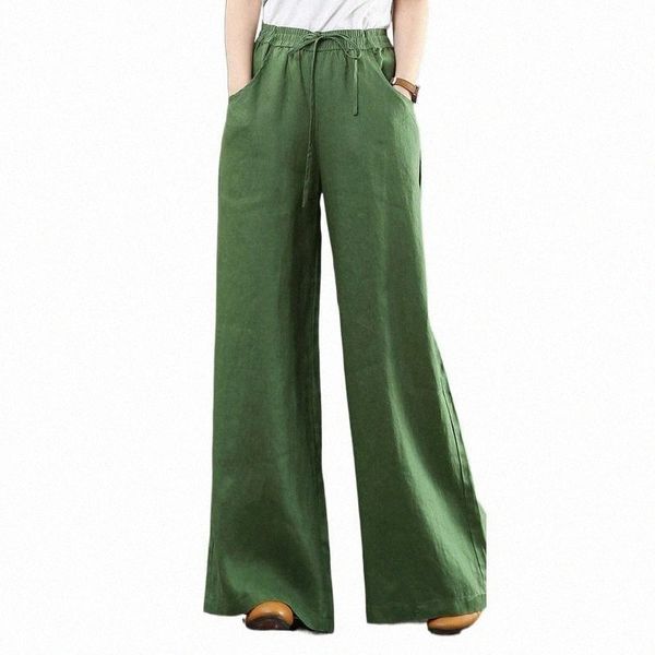 

cotton and linen pants suit for literary young women's loose large size wide leg trousers high waist mopping straight tall & capris 35u, Black;white