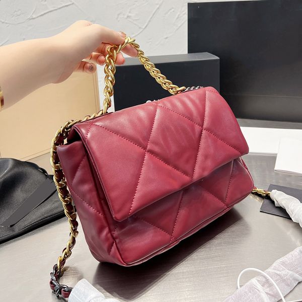 

19 series womens lambskin classic flap medium bags gold chain hanle totes metal quilted matelasse hardware crossbody shoulder large capacity
