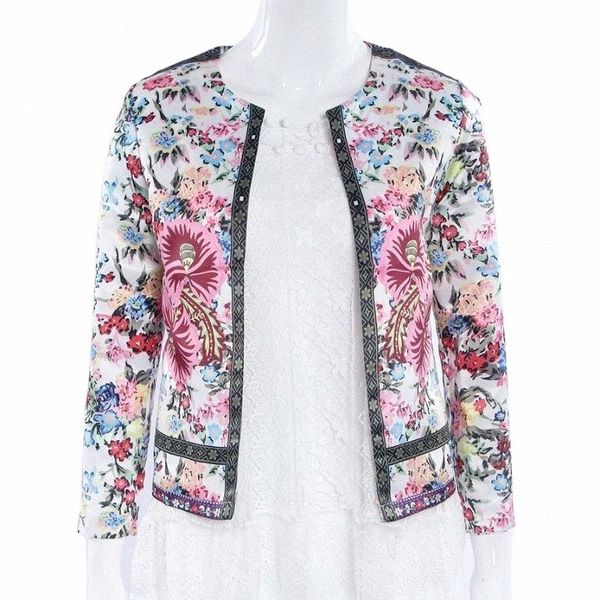 

visnxgi women jacket fashion ladies folk floral open stitch bomber casual coat autumn spring outwear retro lace pattern clothes 00wv#, Black;brown