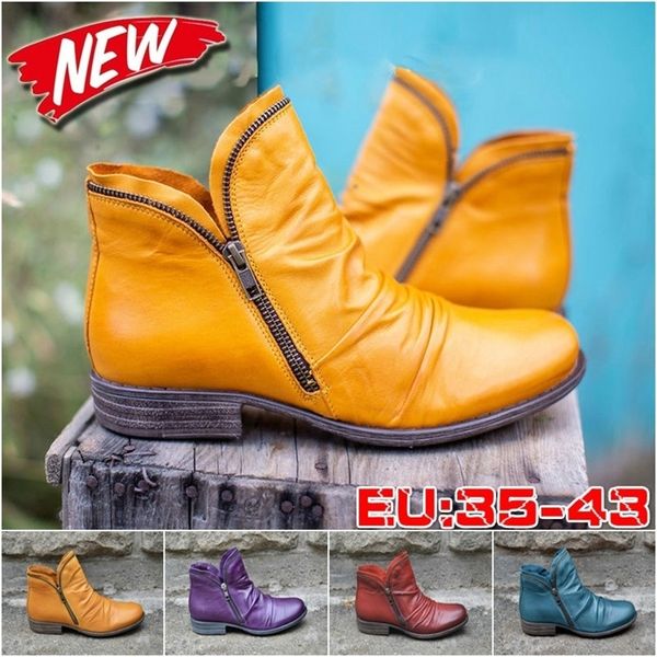 

boots women ankle spring autumn pu leather boot female short suede booties zipper retro trend naked 220914, Black