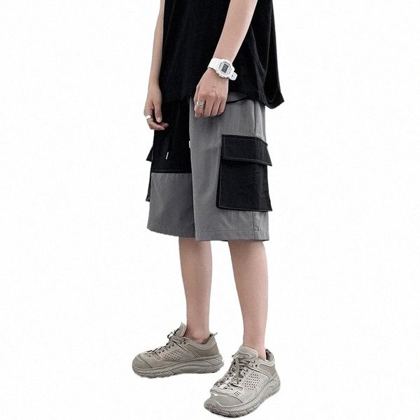 

loose drawstring shorts men casual elastic waist basketball straight streetwear pants pantalones cortos clothes ed50dk men's 94md#, White;black