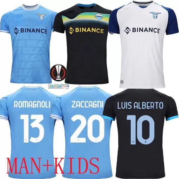 

4xl 22/23 immobile lazio soccer jerseys romagnoli immobile luis bastos sergej badelj lucas j.correa zaccagni marusic maglie kits sock full s, Black