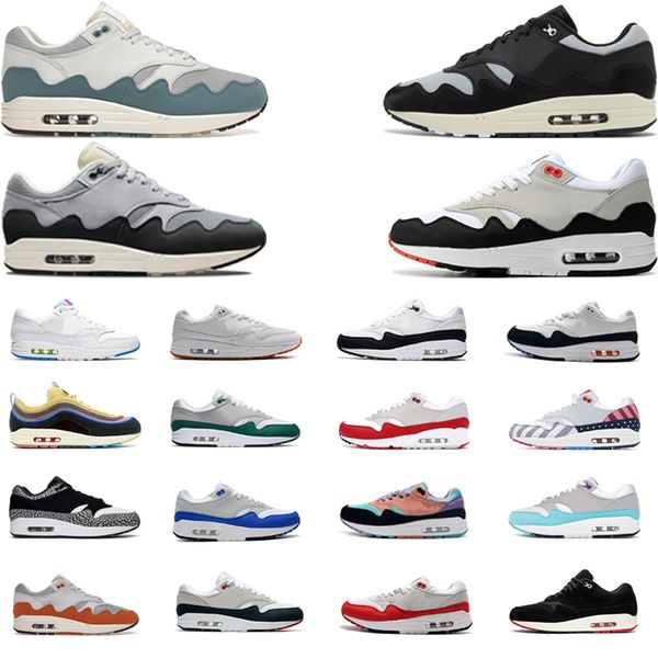 

outdoor 1s running shoes 87s mens womens trainers sneakers anniversary aqua bred elephant white gum eur 36-45